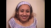 Latina plays with her hairy pussy before she gets fucked and jizzed