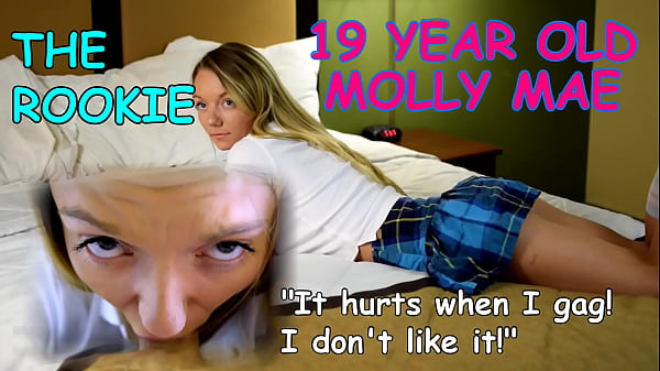 19 year old Molly Mae is in over her head on porn casting audition with creepy old producer who wants her to gag on his cock