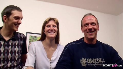 Shy German Couple Tries First MMF Threesome