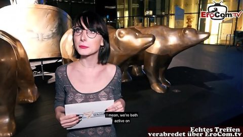 Thin German Student on a Blind Date Gets Picked Up on the Street