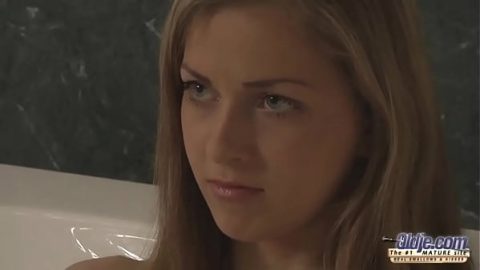 Teen with perfect body gets her pussy fucked hard by old man in the bathtub