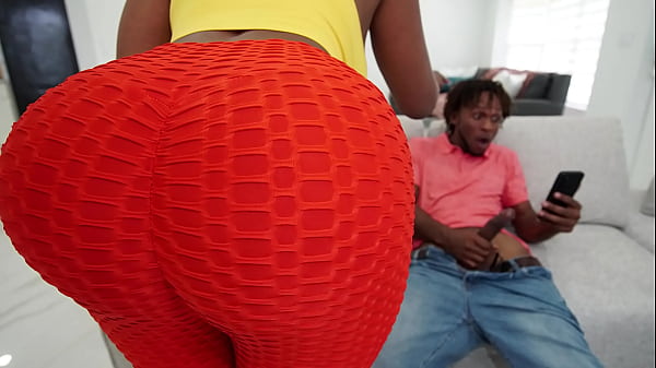 Ebony BBW with a huge ass sits on her stepson’s face after she caught him masturbating – black porn